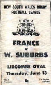1968 Wests v France pro. front cover 1 JPG