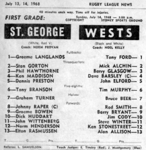 1968 Wests v saints pro SSG 1