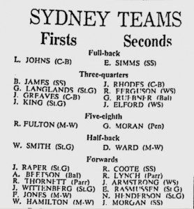 1968 Sydney Rep Teams
