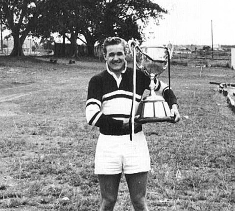 1958 Dave holding 3rd Grade cup @ Concord Oval.