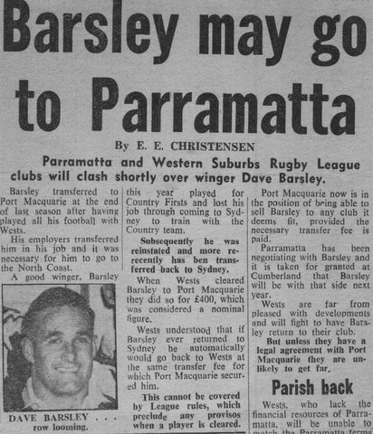 1964 story Dave going to Parra