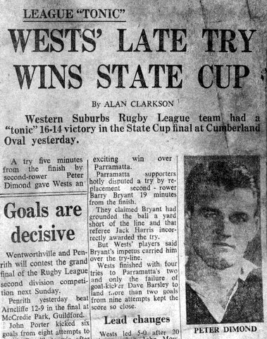 1965 Wests v State Cup story.
