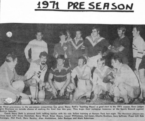 1971 photo of team at pre season