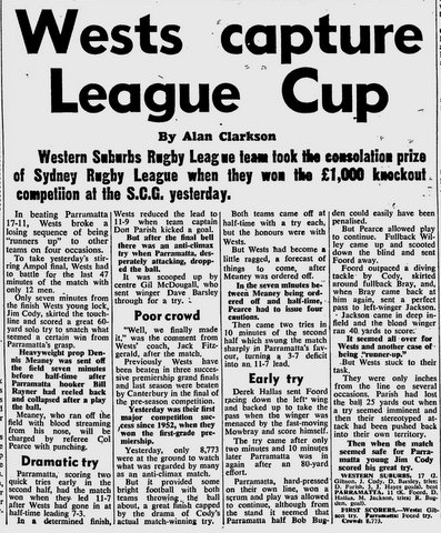1963 rugby league ken night wests cup 1953 bray john sydney did park
