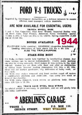 1944 advert for aberlines garage phone number 1