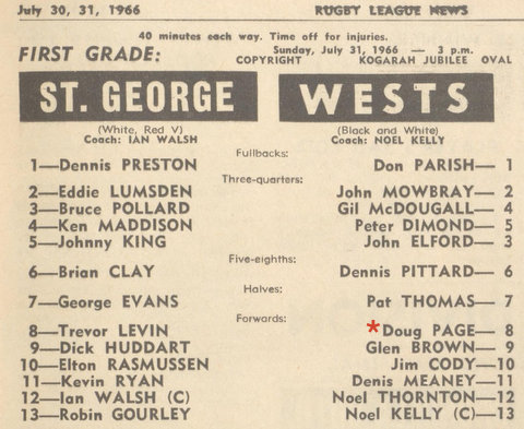 1966 program wests v stgeorge